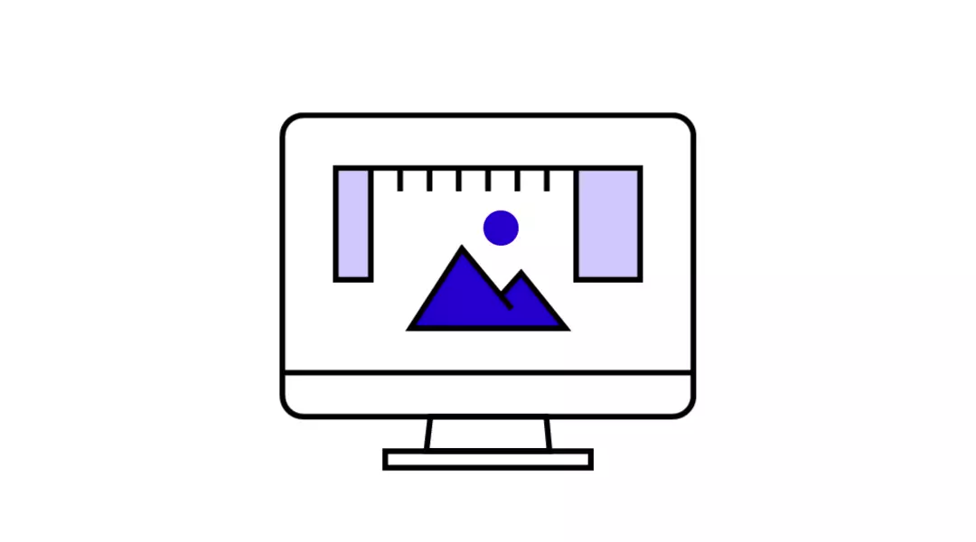 Kompiuterio ekranas su maketu – žymi skaitmeninio dizaino, turinio kūrimo ar front-end programavimo karjeras, kurias galima pasiekti baigus kūrybiškas studijų programas.