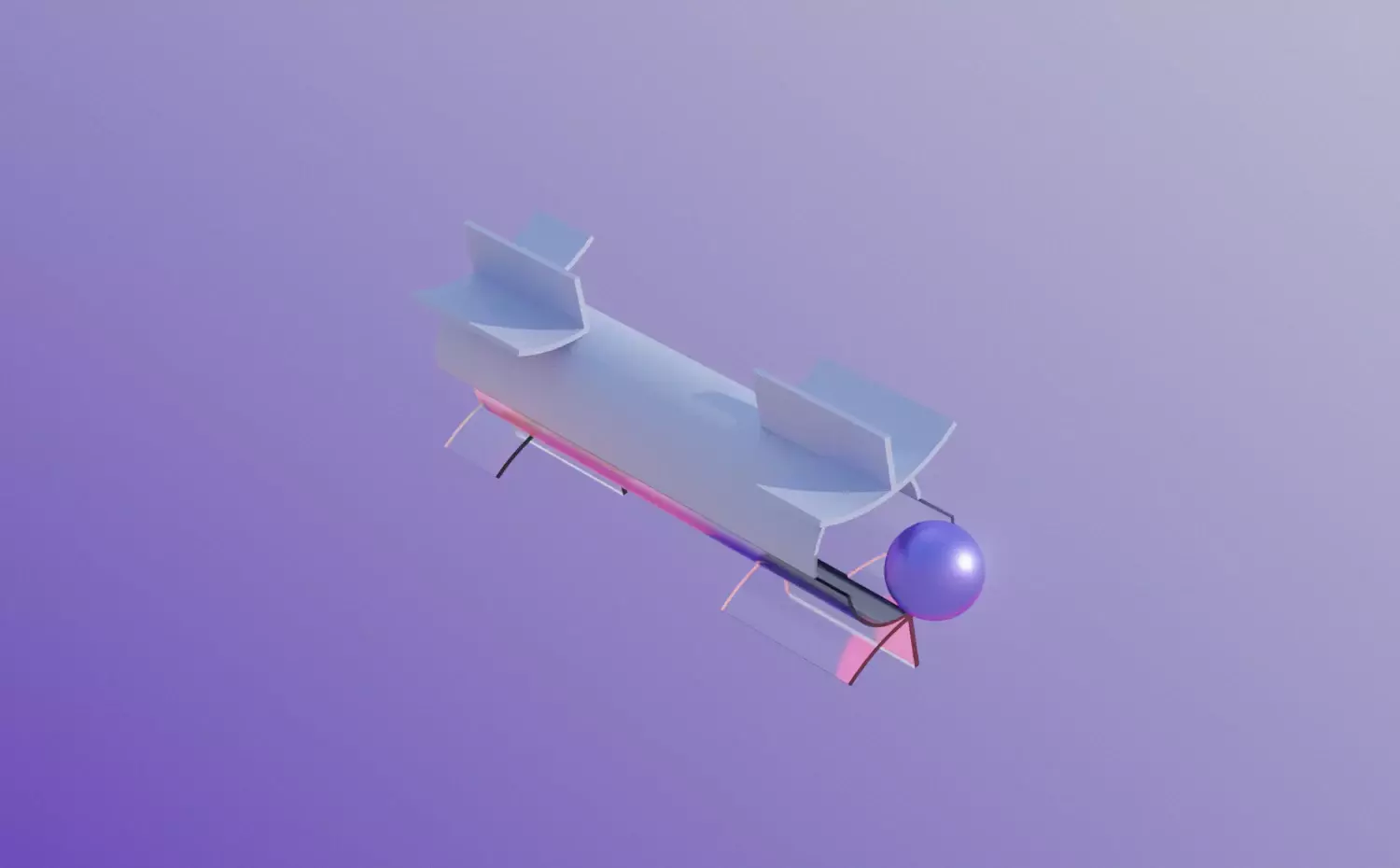 Magistrantūros pakopos Transporto priemonių inžinerijos studijų programą KTU atspindintis dinamiškas vizualas. Violetinis transporto modelis su burbuliniu elementu priekyje simbolizuoja transporto sistemų veikimo principus.