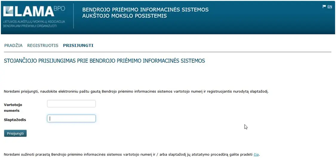 lama bpis prisijungimo lango vaizdas