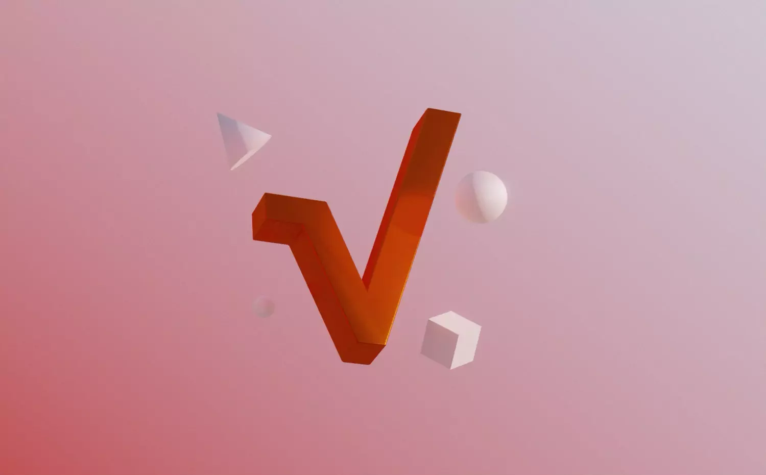 Dinamiškas trimatės raudonos varnelės ženklas su animuotomis sklandančiomis geometrinėmis formomis – šiuolaikinio matematinių įrodymų, algoritmų optimizavimo ir skaičiavimo matematikos tyrimų simbolika gamtos mokslų doktorantūros studijose Kauno technologijos universitete.