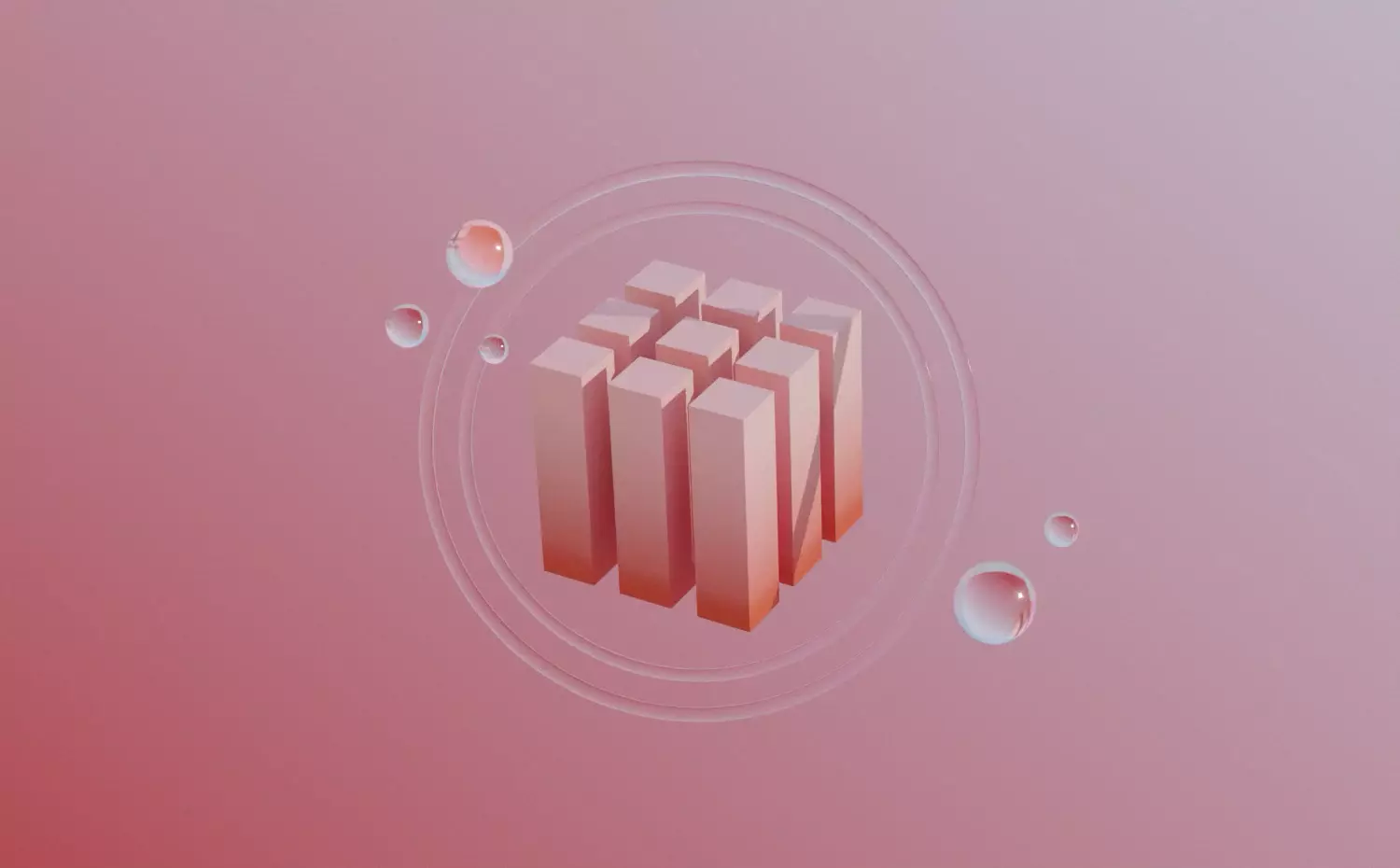 Abstraktūs skaidrūs 3D cilindrai su rausvu branduoliu centre dinamiškai judančioje konfigūracijoje – šiuolaikinė socialinių tinklų, bendruomenių dinamikos ir sociologinių tyrimų metodologijos vizualizacija Sociologijos doktorantūros studijose Kauno technologijos universitete.