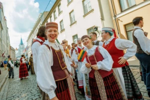 Baltijos šalių studentų festivalyje „Gaudeamus“. Evios Trifanovos, Reinio Oliņš, Kasparo Teylano nuotrauka